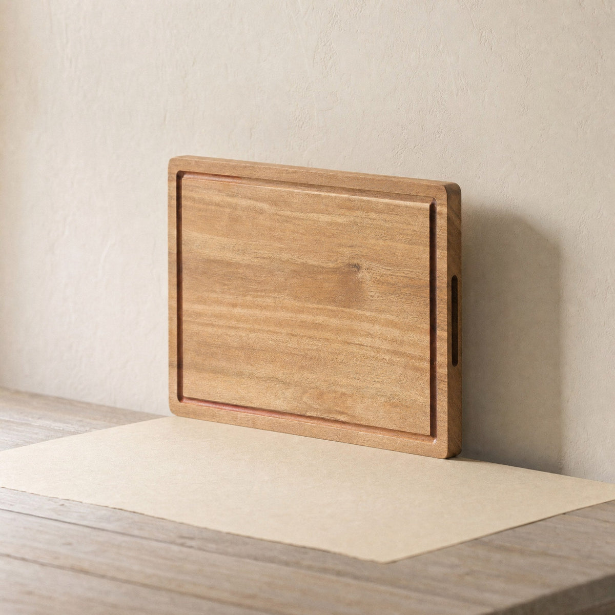 The acacia board on its edge