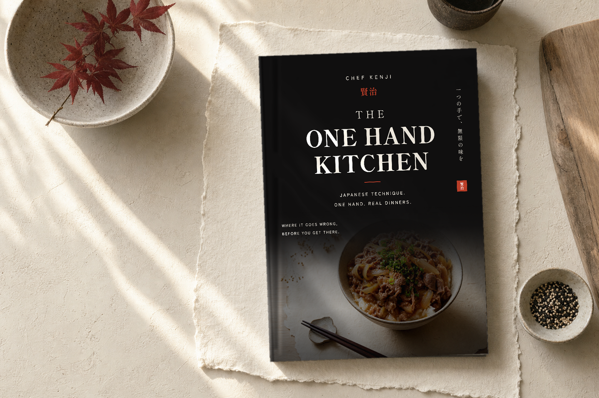 The book on handmade paper with a maple sprig, board and sesame