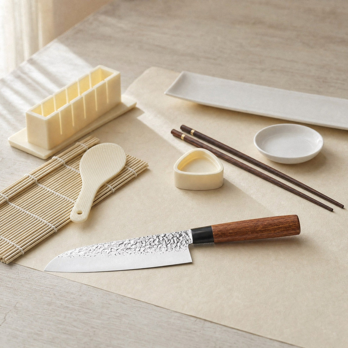 The Cut and Roll kit with the santoku in front