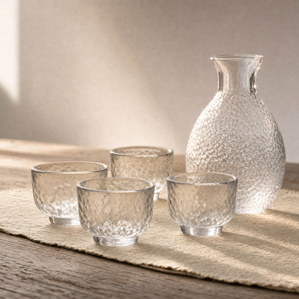 Light through the hammered glass